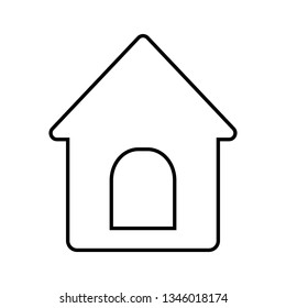 Doghouse icon. Vector illustration style is a flat iconic doghouse symbol.