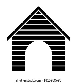 Doghouse icon. Vector silhouette illustration isolated on white background.