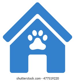 Doghouse icon. Vector style is flat iconic symbol, cobalt color, white background.