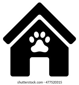 Doghouse icon. Vector style is flat iconic symbol, black color, white background.