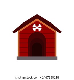 Doghouse Isolated. Kennel Vector Illustration. House For Dog