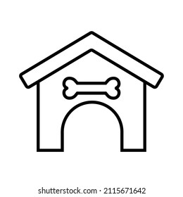 Doghouse Line Icon, Vector Outline Logo Isolated On White Background