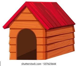 Doghouse With Red Roof Illustration