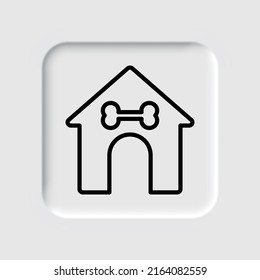 Doghouse simple icon vector. Flat design. Neumorphism design.ai