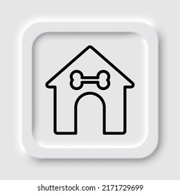 Doghouse simple icon vector. Flat design. Neumorphism design.ai