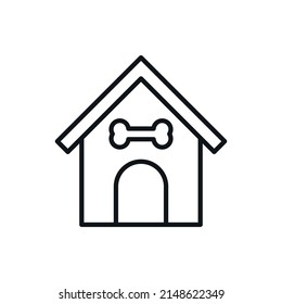 Doghouse simple line vector icon.