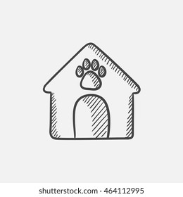 Doghouse sketch icon set for web, mobile and infographics. Hand drawn vector isolated icon.