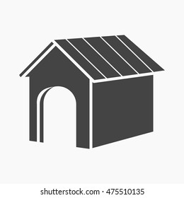 Doghouse vector icon in black style for web