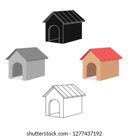 Doghouse vector icon in cartoon style for web