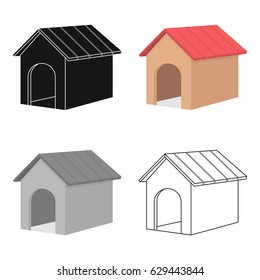 Doghouse Vector Icon In Cartoon Style For Web