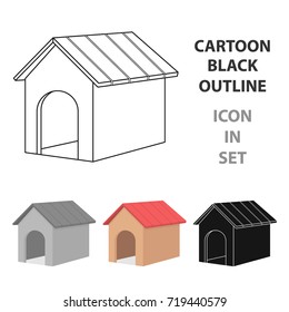 Doghouse vector icon in cartoon style for web