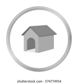 Doghouse vector icon in monochrome style for web