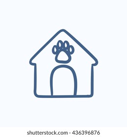 Doghouse vector sketch icon isolated on background. Hand drawn Doghouse icon. Doghouse sketch icon for infographic, website or app.