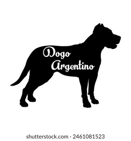 Dogo Argentino Hundesilhouette Hunderassen Logo Hundemonogramm Vektorgrafik