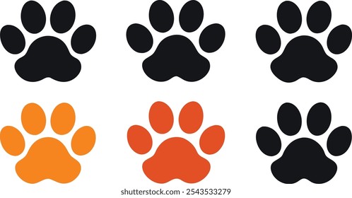 dog-paws-silhouette vector design. Paw icon sign
