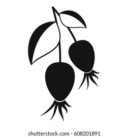 Dogrose berries branch icon. Simple illustration of dogrose berries branch vector icon for web