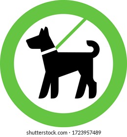 Dogs Allowed only on a lead, modern sign for city design, vector illustration