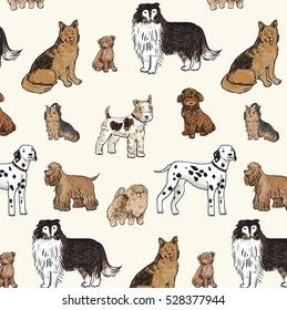 dogs animal vector pattern