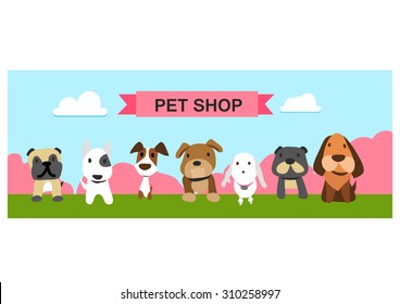 dogs banner vector