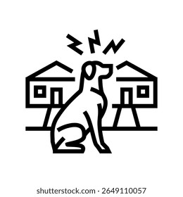 cães latindo barulhento barulhento bairro linha ícone vetor. cães latindo barulhento barulhento bairro sinal.