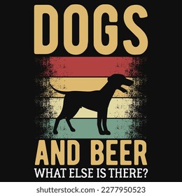Dogs and beer vintages tshirt design 