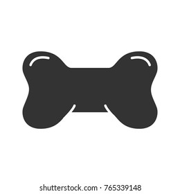 Dog's bone toy glyph icon. Chew toy. Silhouette symbol. Negative space. Vector isolated illustration