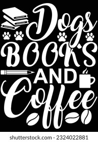 Dogs books and coffee vector art design, eps file. design file for t-shirt. SVG, EPS cuttable design file svg