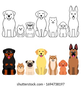 dogs border set, full body