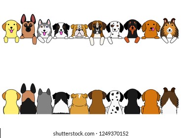 dogs border set, large dogs, front side and back side
