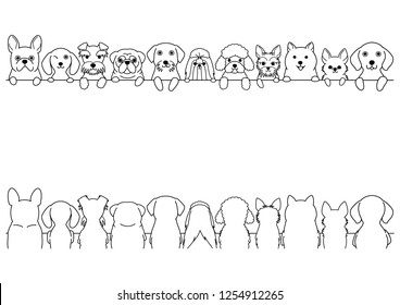 dogs border set, small dogs, front side and back side