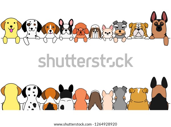 Dogs Border Set Small Large Dogs Stock Vector (Royalty Free) 1264928920 ...