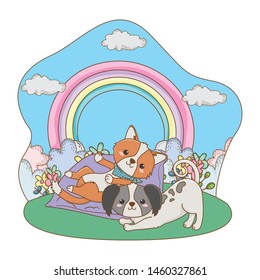 Dogs cartoons design vector 