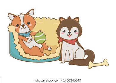 Dogs cartoons design vector
