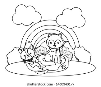 Dogs cartoons design vector illustrator