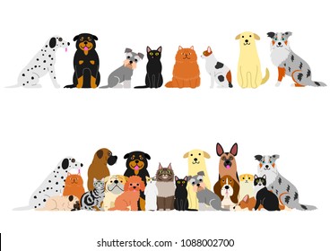 dogs and cats border set