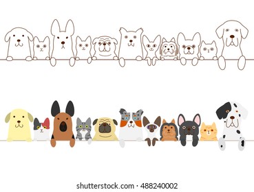 dogs and cats border set