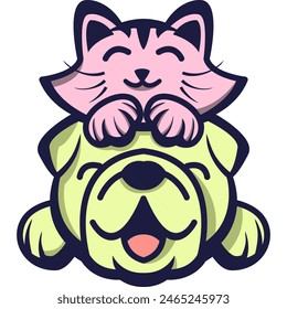 dogs and cats are playing