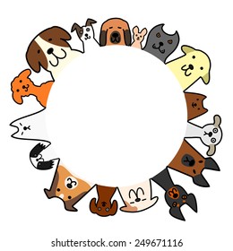 dogs circle with copy space