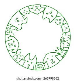 dogs circle with copy space