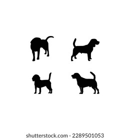 Colección de perros. Perros pequeños conjunto de vectores de doodle.Ilustración vectorial de divertidas caricaturas de diferentes razas perros de moda de estilo plano.Aislado en blanco.Dibujo vectorial de silueta de perro y gato de mascotas urbanas.