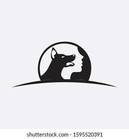 Dogs collection. Vector illustration of funny cartoon different breeds dogs in trendy flat style. Isolated on black.