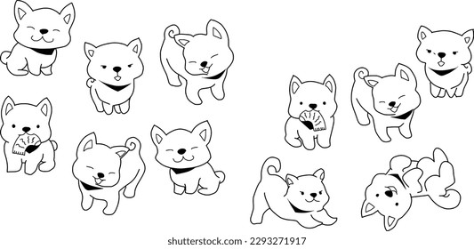 Perros lindos trazos a mano 