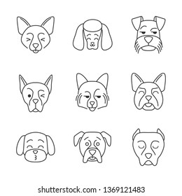 Creative Portrait Collection Different Dog Breeds Stock Vector (Royalty ...