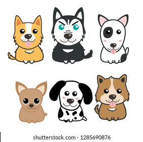 dogs cute set