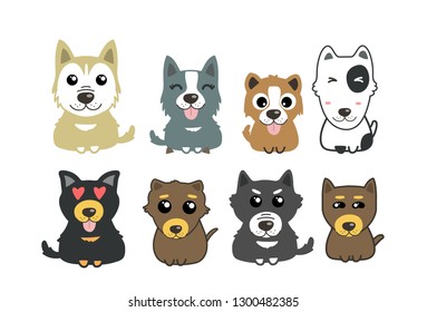 dogs cute set