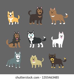 dogs cute set