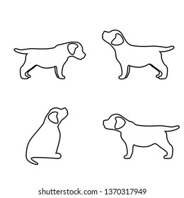 dogs in different poses