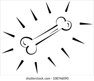 Dog's dream of a tasty bone. Vector drawing.