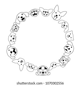 dogs face circle