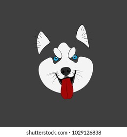 Dog's face close-up. Avatar icon. Profile picture. Vector illustration